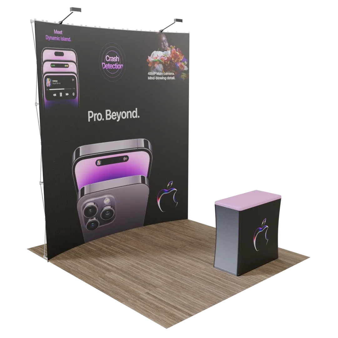 Custom Curved Pop Up Trade Show Display 10' x 10' - Custom Patch